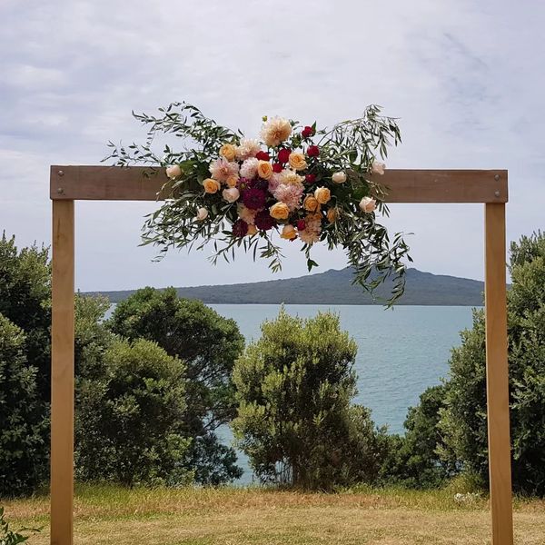 simple wedding flower arches